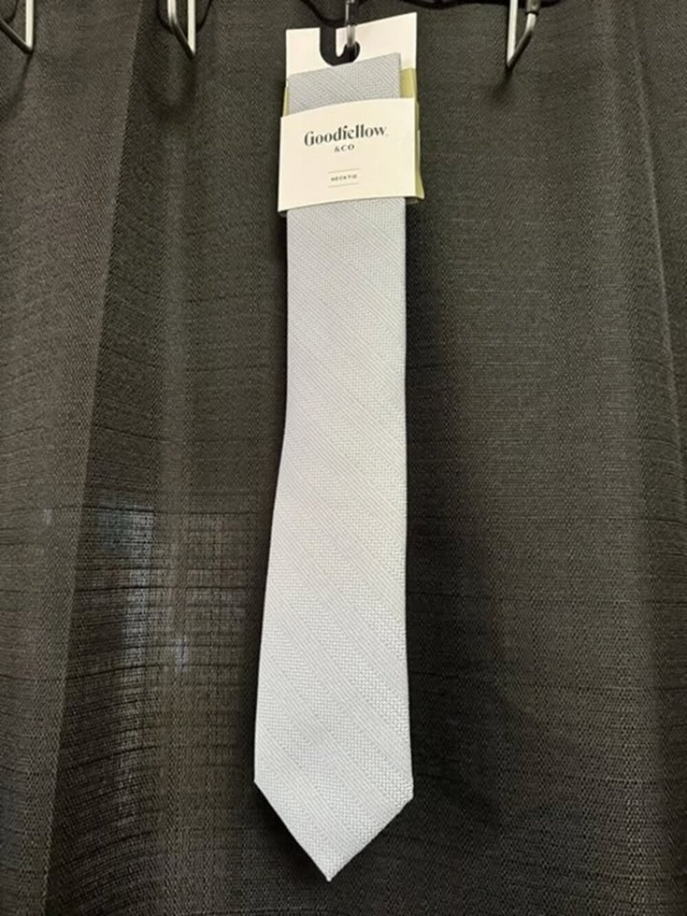 Brand New Men's Striped Tie - Goodfellow & Co, Silver, OSFM.